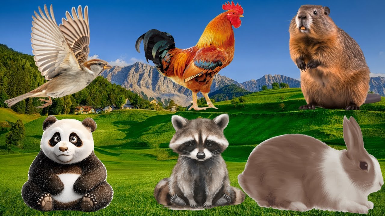 Farm Animal Life Sounds | Beaver, Panda, Cat, Chicken, Bird, Elephant,... | Relaxing Animal Sounds
