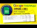 Google Таблицы. Урок 89. Учет товаров, расчет и контроль остатков