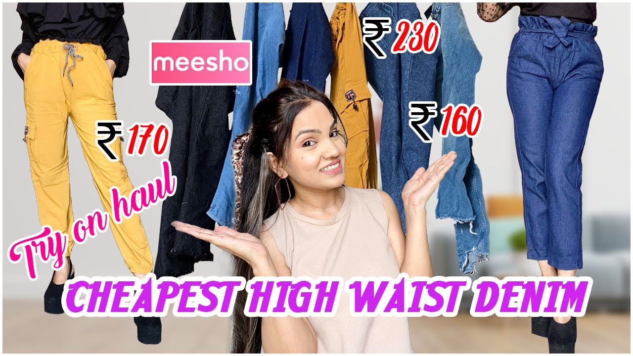 MEESHO High Waist Jeans Haul Start ₹160 *Cheapest* Meesho Denim