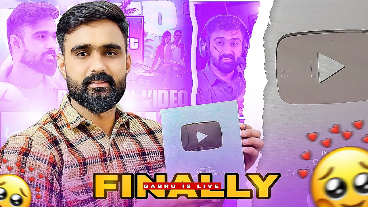 Silver Play Button unboxing | Dream Come True - GABRU IS LIVE #silverplaybutton #100k