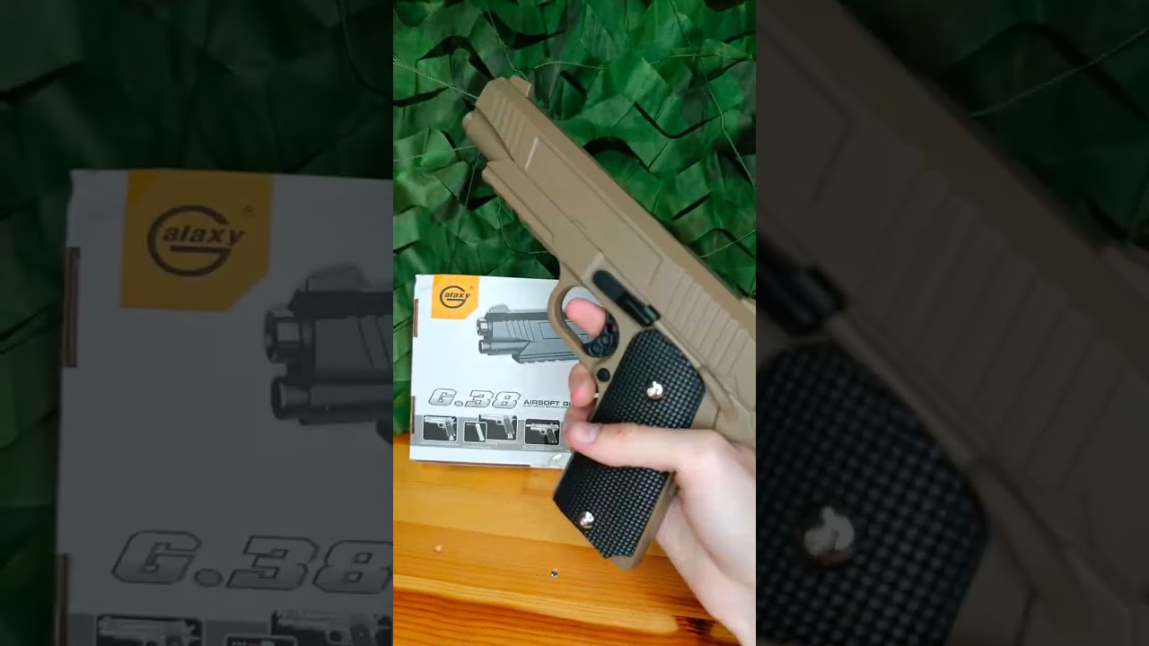 Страйкбольный пистолет Galaxy G.38D (Colt 1911) песочный