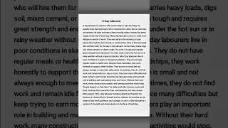 A Day Labourer //paragraph#SSC2027#EnglishWriting#ViralEducation#HSCExam