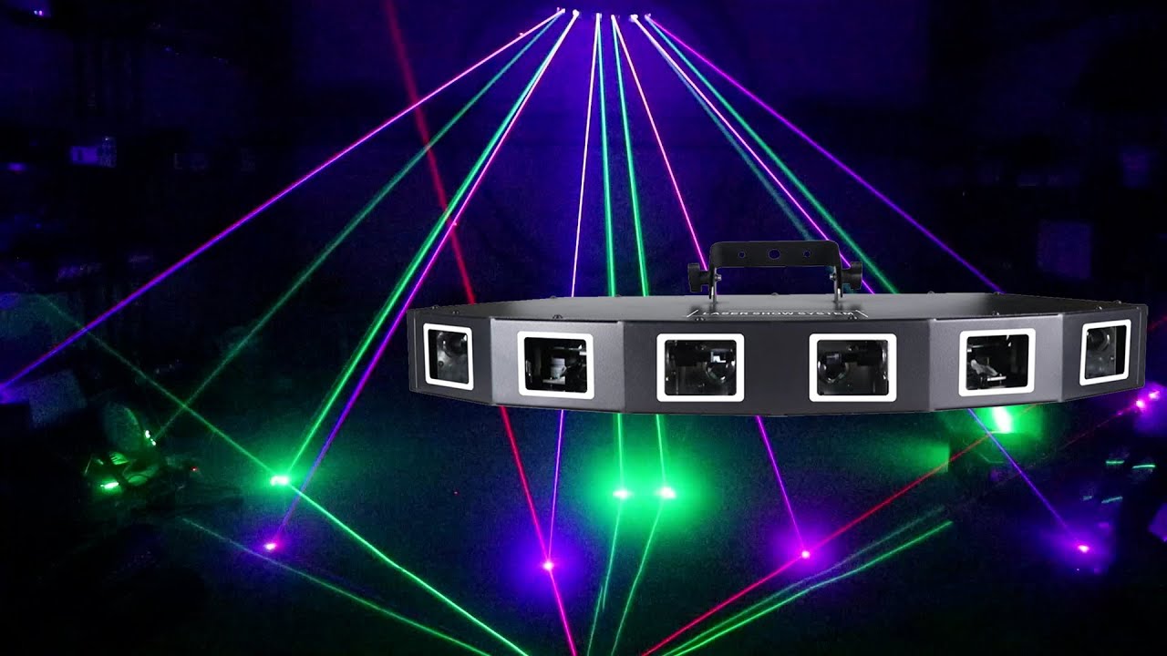 Fan-shaped 6-Head RGB Laser Light