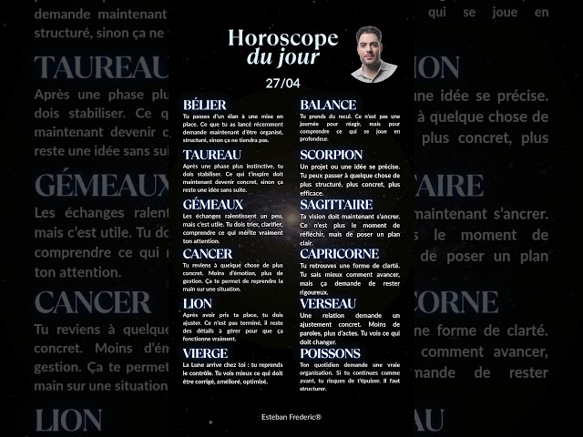 Horoscope du 27 Avril 2026
