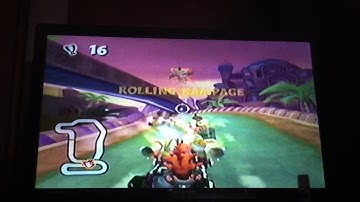 Crash Tag Team Racing Score: Dead Heat 34 Kills on Rolling Thunder ( Crash )