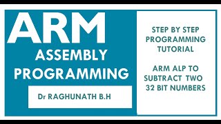 #18ECL66  #ARM ALP to subtract two 32 bit numbers in ARM Assembly programming