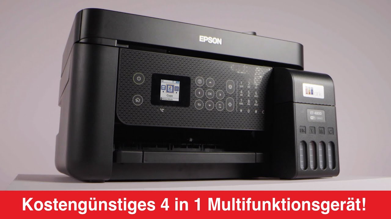 Epson EcoTank Tinten-Multifunktionsdrucker YouTube ET-4800 -