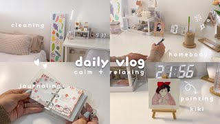 daily vlog (calm & relaxing)   *: cleaning, journaling, painting kiki ♡