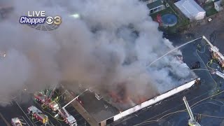 Roof Of Bowling Alley Collapses As Crews Battle 3-Alarm Fire In Levittown, Bucks County