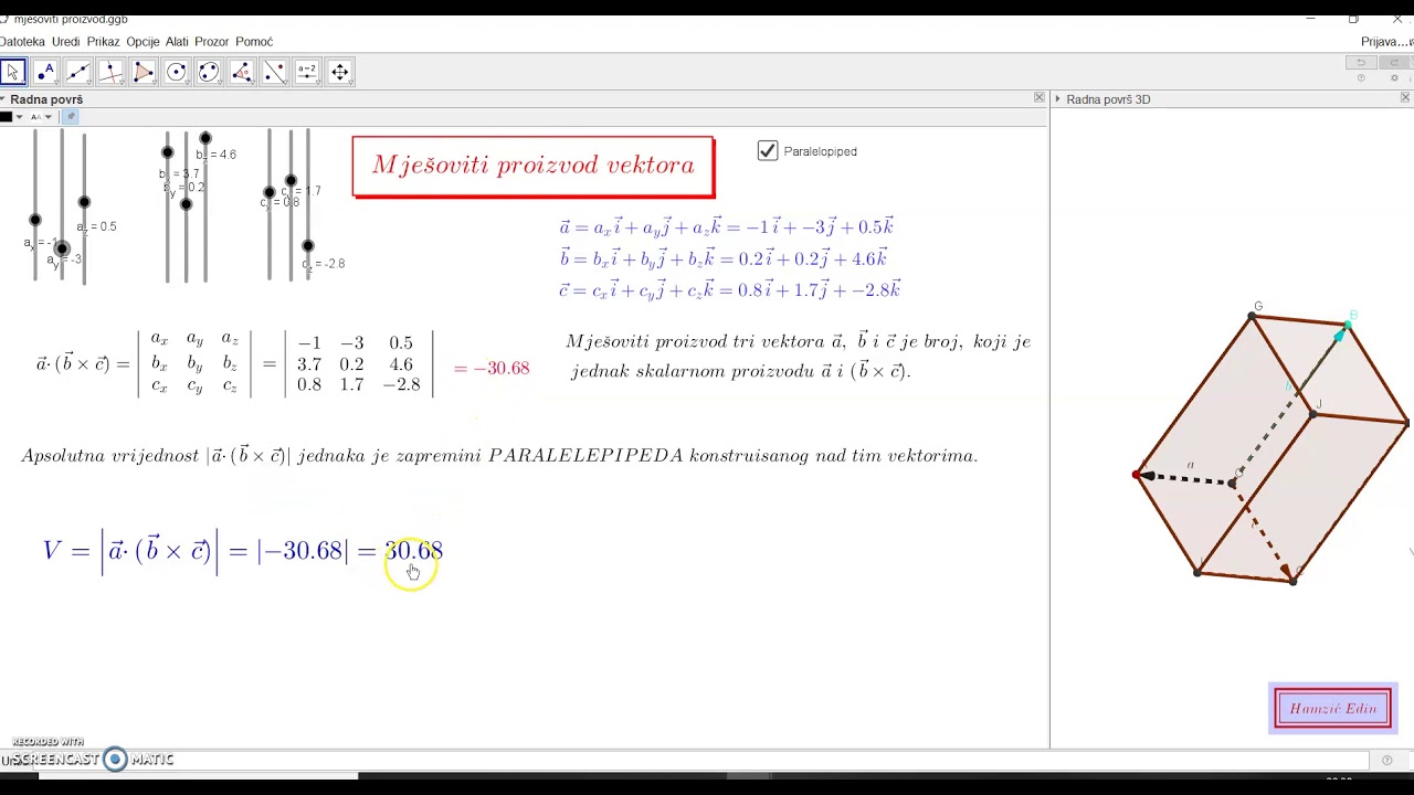 Mješoviti proizvod vektora(Matematika za učenike i studente)