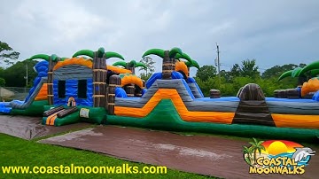 63ft Coastal Obstacle Course from Coastal Moonwalks Water Slides Bounce Houses in Jacksonville