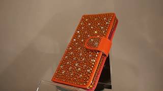 スマホケース 全機種対応 iPhoneX iPhone8 iPhone7 iPhone6s plus 手帳型 ケース カバー スワロフスキー デコ 星柄 スター キラキラ