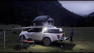 CAMPING IN THE COMFORT OF HOME IN THE DESERTED AND FOGY MOUNTAINS // VEHICLE TENT