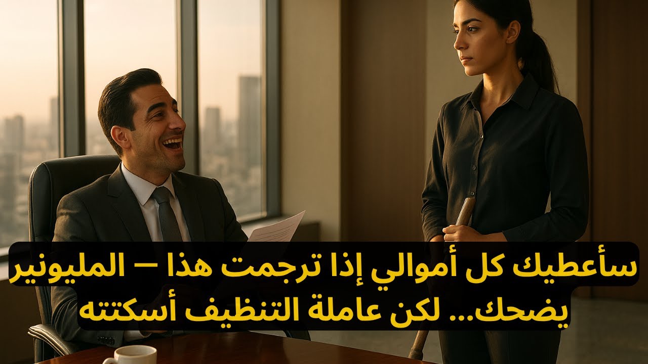 سأعطيك كل أموالي إذا ترجمت هذا - المليونير يضحك... لكن عاملة التنظيف أسكتته