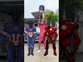 Iron Man vs Captain floating body parts matching #shorts #shortsfeed #spiderman