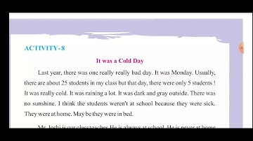 Std-6 English unit:1 Activity-8 It  was a cold day