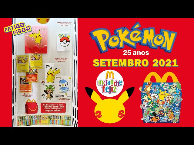 Méqui on X: Para celebrar os 25 anos de Pokémon, vamos embarcar em uma  nova aventura com o McLanche Feliz. São 4 Pokémon game cards + 1 brinquedo  de papel sortido para