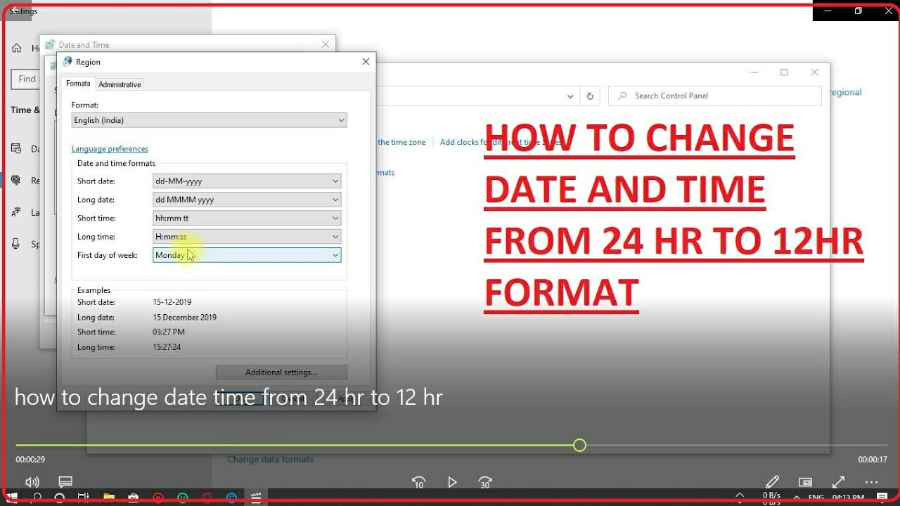 Change Time Format From 24 Hr To 12 Hr In Windows 10 YouTube