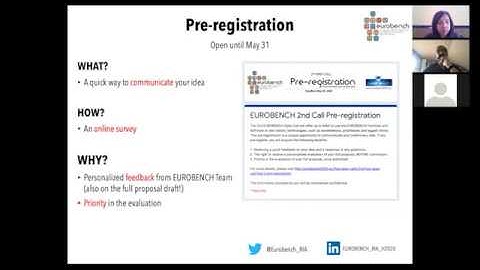 EUROBENCH FSTP-2 Open Call "Validating the framework" Pre-Registration Workshop