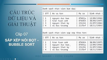 [CTDL và GT] Giải thuật sắp xếp nổi bọt - Sắp xếp danh sách nhân viên theo tên - Bubble Sort