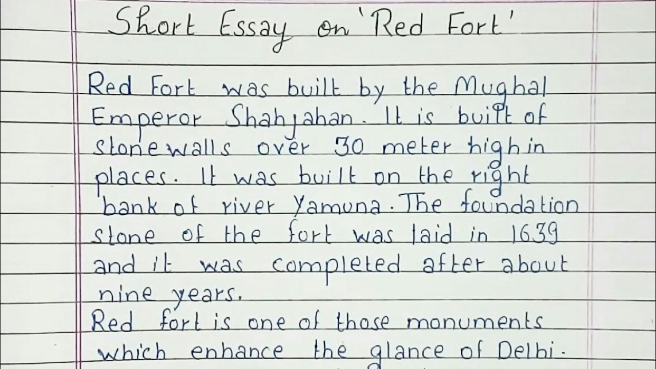 essay on red fort in 250 words