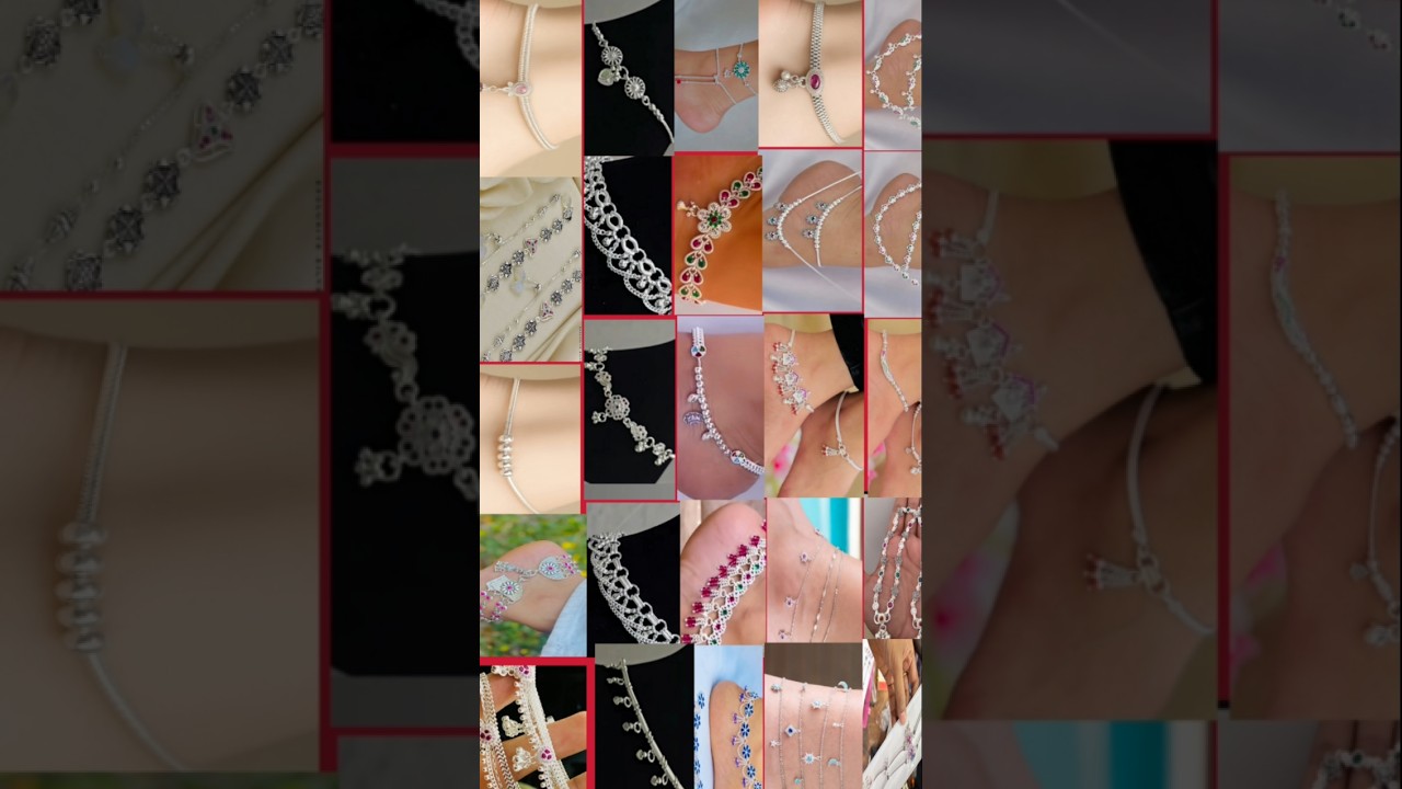 Beautiful designs of silver anklets for daily wear  