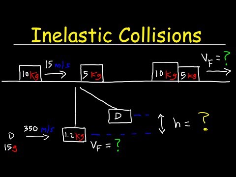 Inelastic Collision Physics Problems In One Dimension - Conservation of Momentum