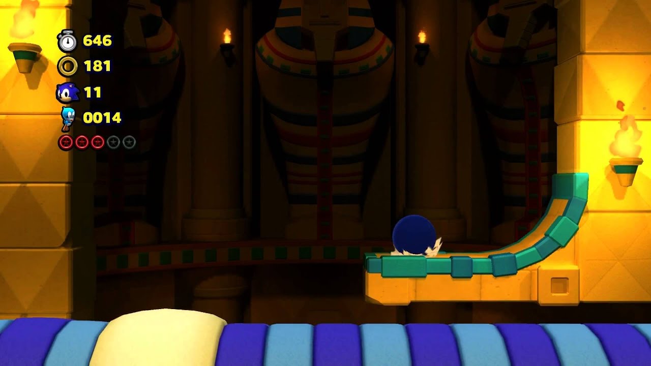 Sonic Lost World (Wii U): Desert Ruins - Zone 1 - All Red Rings