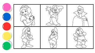 How to Draw Snow White and The Seven Dwarfs Characters  Snow White and Other for Kids & Toddlers