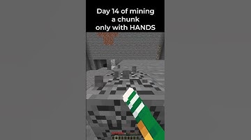 Day 14 of mining a chunk only with HANDS #minecraft