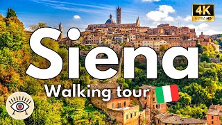 SIENA Italy (4K) ✅ Free WALKING TOUR with SUBTITLES  August 2023