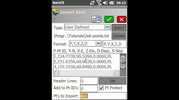 Carlson SurvCE Tutorial: Importing Points from a Text File