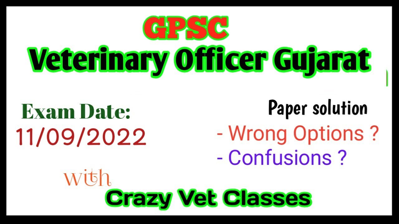 Veterinary officer Gujarat Paper solution 2022/ GPSC Veterinary officer