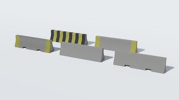 Concrete Barriers 3D Model Collection