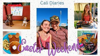🌸 Easter Weekend Vlog | Making an Easter Basket, Brunch, DIY Paw Print Art, etc 🌸