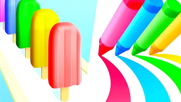 Popsicle Stack Game Levels 1-5 | Pencil Rush 3D Game Levels 1-5 Gameplay |
