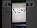 Easy ways to Sum numbers in Excel | Sum formula in Excel #msoffice #excel #excelformula #tech