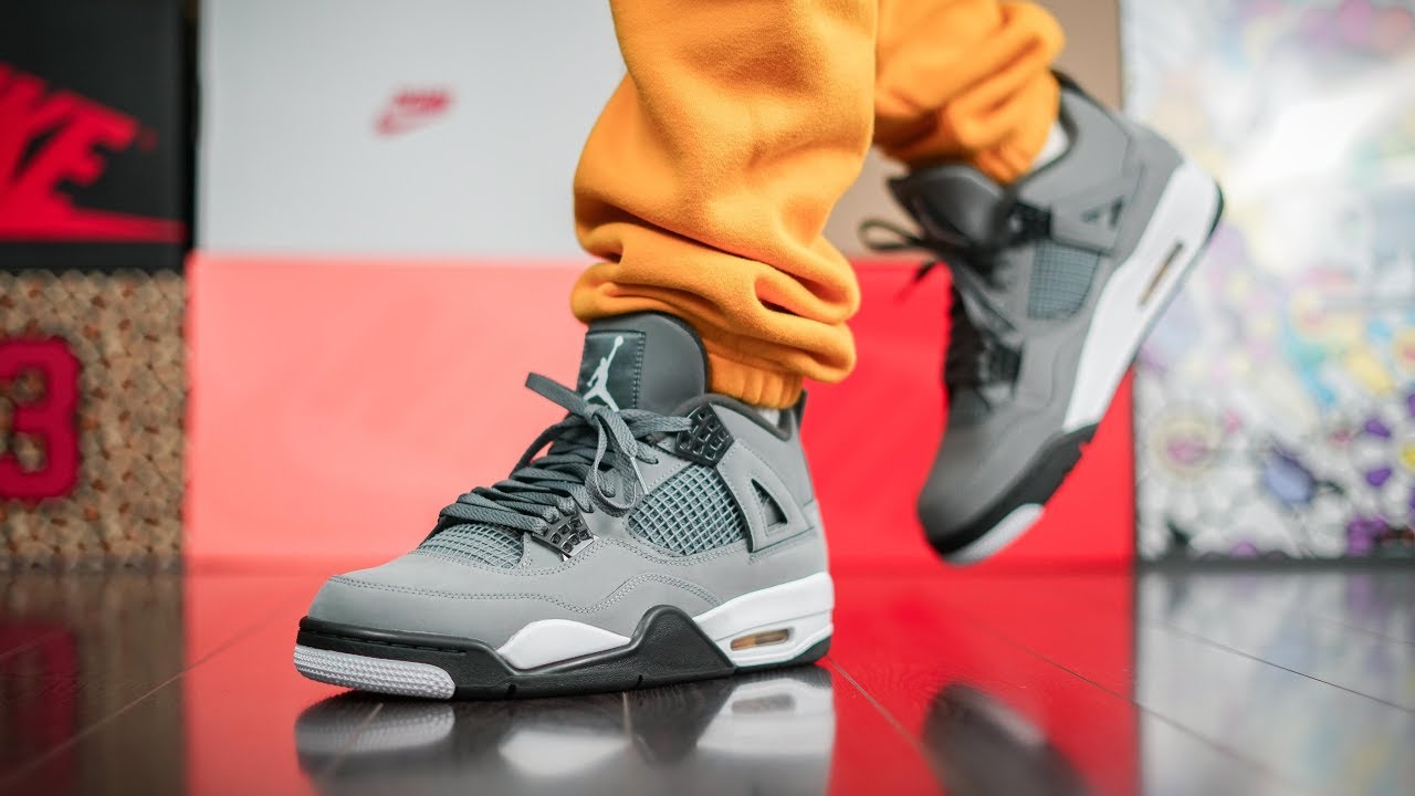 jordan 4 cool grey on feet