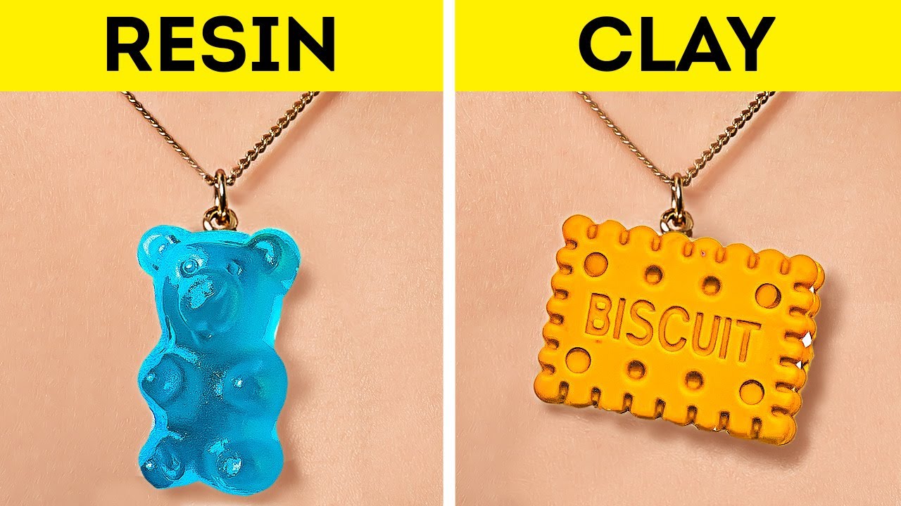 POLYMER CLAY vs EPOXY RESIN || Cute DIY Jewelry & Mini Crafts - YouTube