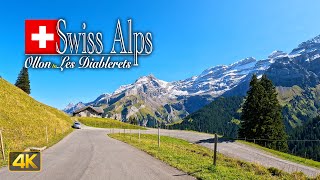 Swiss Alps  Driving the Col de La Croix mountain pass in Switzerland