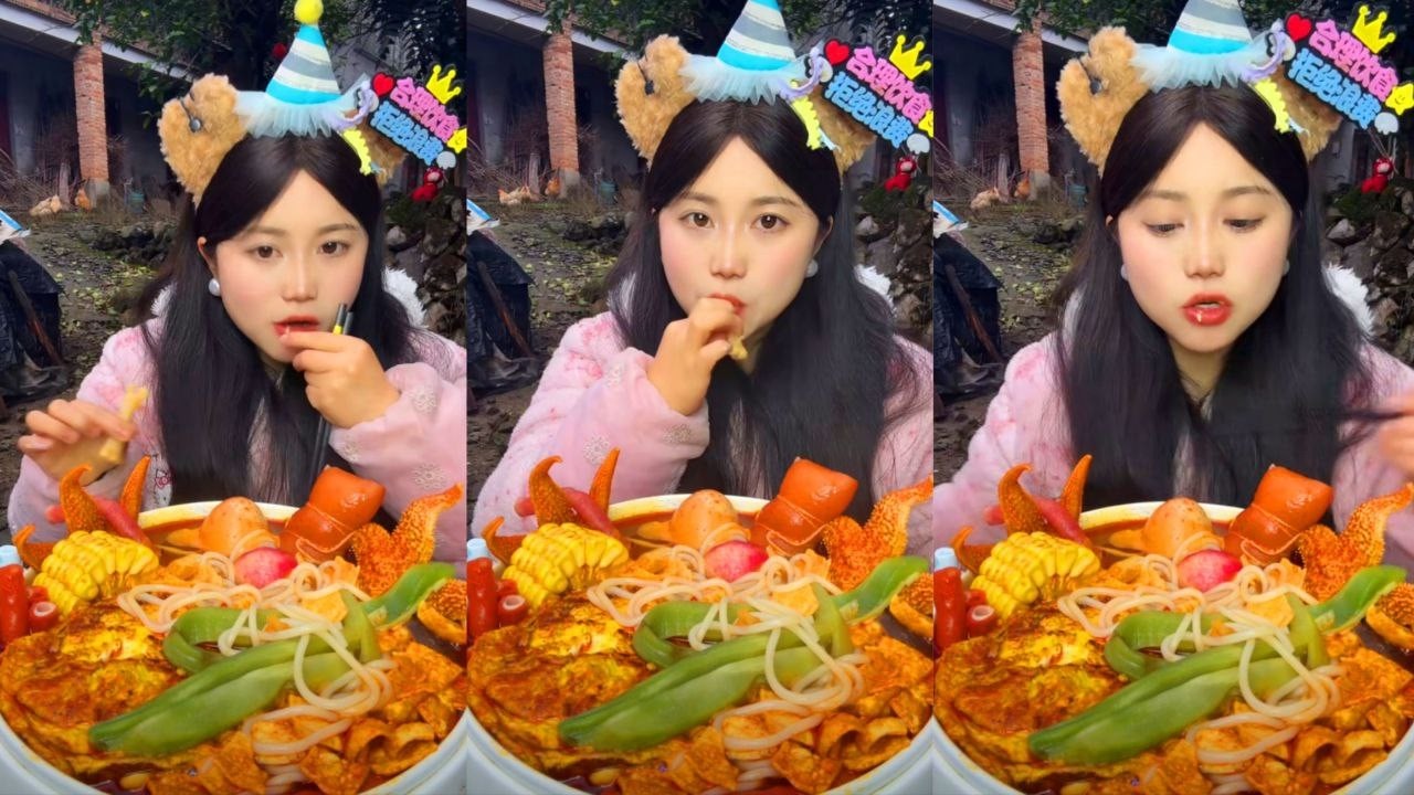 Spicy Hot Pot ASMR Mukbang Spicy Noodles Satisfying Eating Sounds