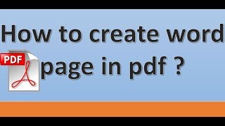 how to convert word page into pdf page by basic computer lab