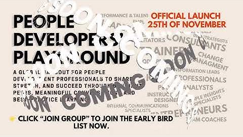 People Developers Playground official launch 25th of November 2025