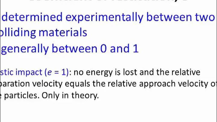 Dynamics Lecture 21: Impact. Coefficient of restitution