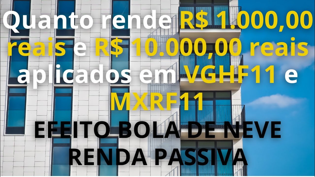 Quanto rende R$ 1.000,00 reais e R$ 10.000,00 reais aplicados em # ...