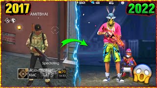 FREE FIRE PLAYERS 2017 VS 2022⚡- Free fire old Players vs New Players | Garena free fire [PART 90]