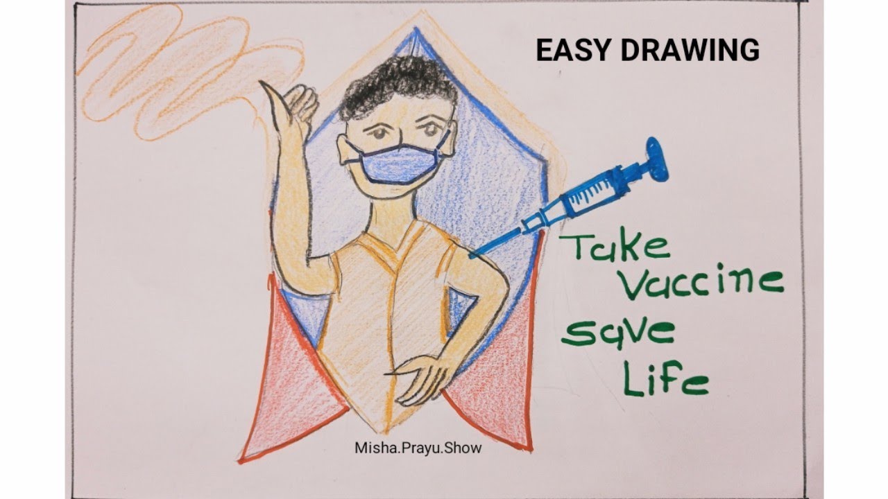 Best covid vaccine awareness poster | Take Vaccine Save Life | Corona Vaccination Poster Drawing