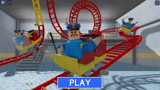 Ice Roller Coaster Barry Prison Run! Horror #roblox #ScaryObby