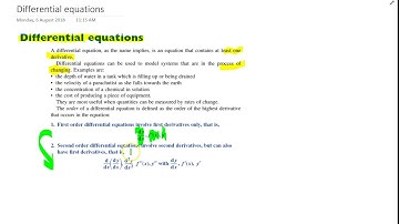 Differential equations intro