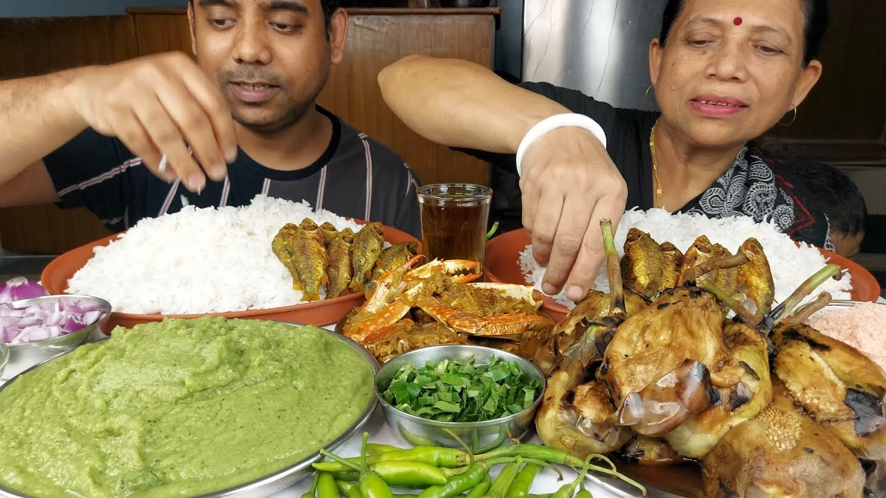 HEALTHY AND TASTY FOOD EATING SHOW , CRAB , FISH AND RICE MUKBANG